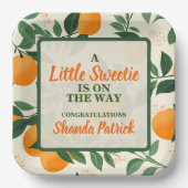 Niedlich Orange Theme Baby Dusche Pappteller (Vorderseite)