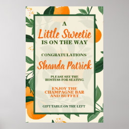 Niedlich Orange Theme Baby Dusche Poster