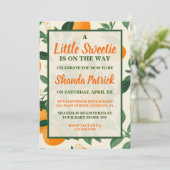 Niedlich Orange Theme Kinderdusche Einladung (Stehend Vorderseite)