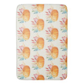 Niedlich Orange Watercolor Pumpkin Pattern Badematte (Vorderseite Vertikal)
