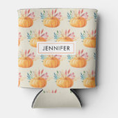 Niedlich Orange Watercolor Pumpkin Pattern Dosenkühler (Vorderseite)