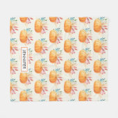 Niedlich Orange Watercolor Pumpkin Pattern Fleecedecke (Vorderseite (Horizontal))