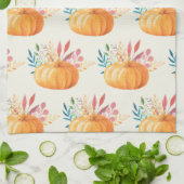Niedlich Orange Watercolor Pumpkin Pattern Geschirrtuch (Gefaltet)