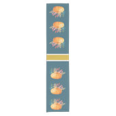 Niedlich Orange Watercolor Pumpkin Pattern Kurzer Tischläufer (Vorderseite)
