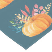 Niedlich Orange Watercolor Pumpkin Pattern Kurzer Tischläufer (Ecke)