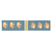 Niedlich Orange Watercolor Pumpkin Pattern Kurzer Tischläufer (Horizontal)