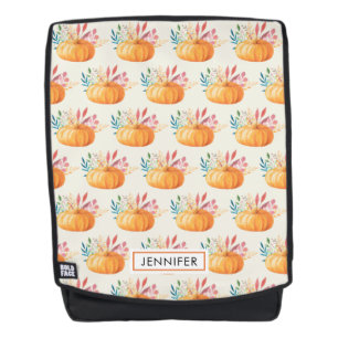 Niedlich Orange Watercolor Pumpkin Pattern Rucksack