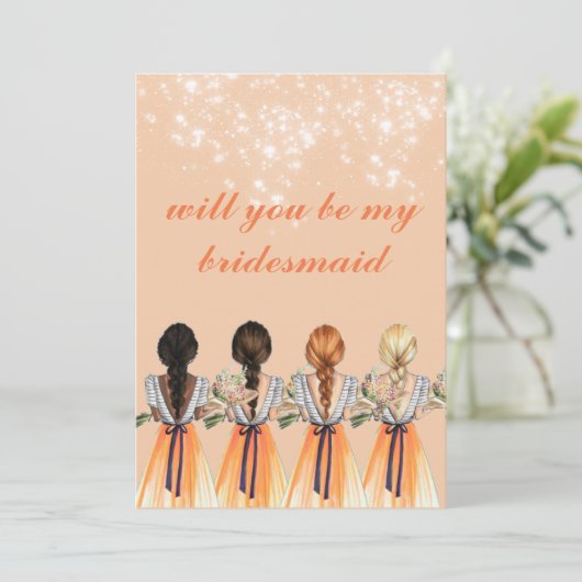 niedlich orange werden Sie meine überlieferte Einl Einladung (Stehend Vorderseite)