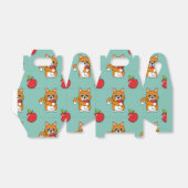 Niedlich Orange White Cat Eating Red Apple Cartoon Geschenkschachtel (Ungefaltet)