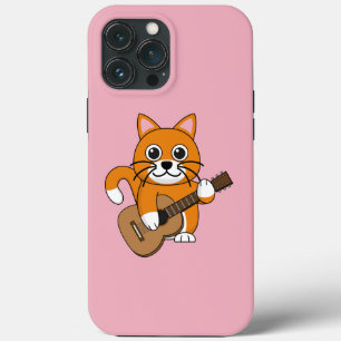 Niedlich Orange White Cat Gitarre spielen Cartoon Case-Mate iPhone Hülle