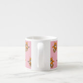 Niedlich Orange White Cat Gitarre spielen Cartoon Espressotasse (Rückseite)