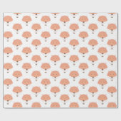 Niedlich Orange White Fox Hot Air Ballon Babydusch Geschenkpapier (Flach)