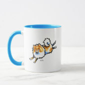Niedlich Orange White Spitz Tasse (Links)