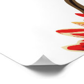 niedlich orangefarbene Blume mit braunem Blätter, Poster (Ecke)