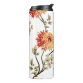 niedlich orangefarbene Blume mit braunem Blätter, Thermosbecher (Nach links gedreht)