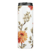 niedlich orangefarbene Blume mit braunem Blätter, Thermosbecher (Rückseite)