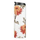 niedlich orangefarbene Blume mit braunem Blätter, Thermosbecher (Nach rechts gedreht)
