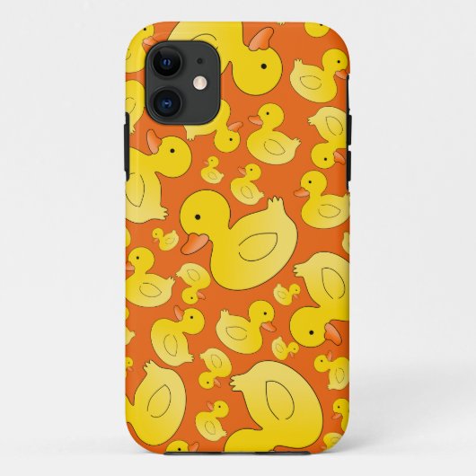 Niedlich orangefarbene Gummienten Case-Mate iPhone Hülle (Rückseite)