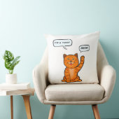 Niedlich orangefarbene Katze sagt "Meow". Tiger 20 Kissen (Stuhl )