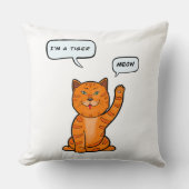 Niedlich orangefarbene Katze sagt "Meow". Tiger 20 Kissen (Vorderseite)