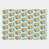 Niedlich Orangefarbene Osterkatze Geschenkpapier Set (Vorderseite 2)