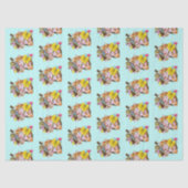 Niedlich Orangefarbene Osterkatze Seidenpapier (Vorderseite)