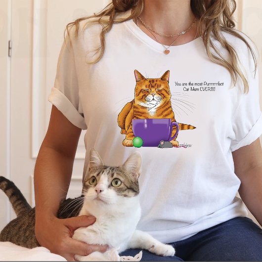 Niedlich Orangefarbene Osterkatze T-Shirt