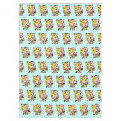 Niedlich Orangefarbene Osterkatze Tischdecke (Vorderseite)