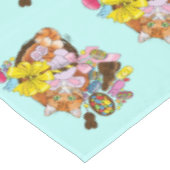 Niedlich Orangefarbene Osterkatze Tischdecke (Schrägansicht)