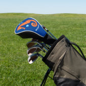 Niedlich orangefarbene Seepferd-Blasen Cartoon-Abb Golf Headcover (In SItu)
