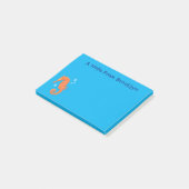 Niedlich orangefarbene Seepferd-Blasen Cartoon-Abb Post-it Klebezettel (angewinkelt)