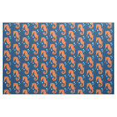 Niedlich orangefarbene Seepferd-Blasen Cartoon-Abb Stoff (Fat Quarter (45,7 x 55,9 cm))