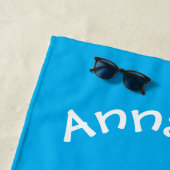 Niedlich orangefarbene Seepferd-Blasen Cartoon-Abb Strandtuch (Beispiel)