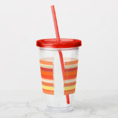 Niedlich orangefarbene Streifen Acryltrinkbecher (Links)