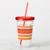 Niedlich orangefarbene Streifen Acryltrinkbecher (Rückseite)