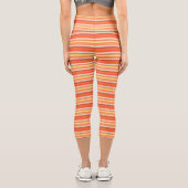 Niedlich orangefarbene Streifen Capri Leggings (Rückseite)