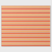 Niedlich orangefarbene Streifen Geschenkpapier (Flach)