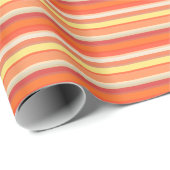 Niedlich orangefarbene Streifen Geschenkpapier (Rolleneckpunkt)