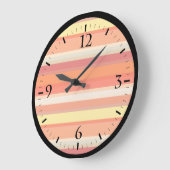 Niedlich orangefarbene Streifen Große Wanduhr (Winkel)