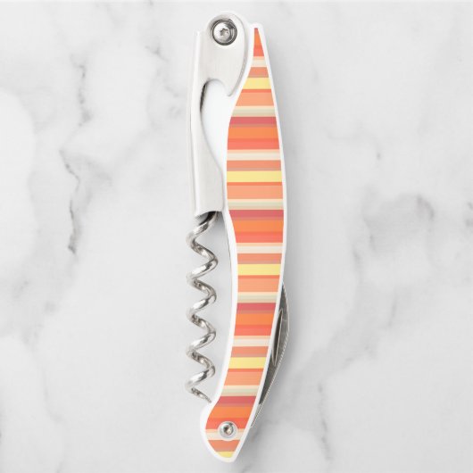 Niedlich orangefarbene Streifen Kellnermesser (Vorderseite)