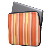 Niedlich orangefarbene Streifen Laptopschutzhülle (Vorderseite Links)