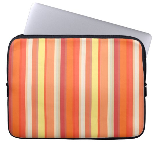 Niedlich orangefarbene Streifen Laptopschutzhülle (Vorderseite)