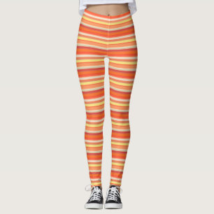 Niedlich orangefarbene Streifen Leggings