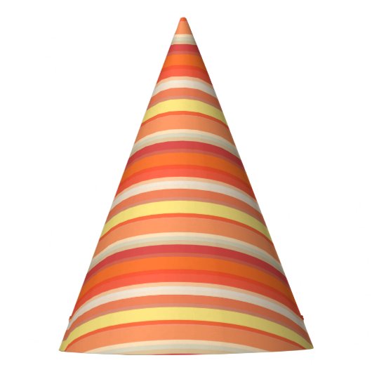 Niedlich orangefarbene Streifen Partyhütchen (Vorderseite)