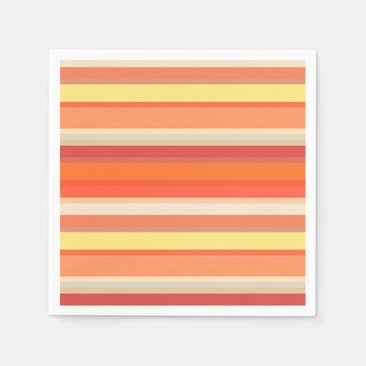 Niedlich orangefarbene Streifen Serviette (Vorderseite)