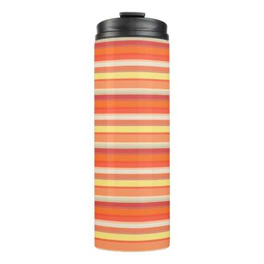 Niedlich orangefarbene Streifen Thermosbecher (Vorderseite)