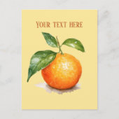 Niedlich orangefarbene Zusatznachricht Frucht Postkarte (Vorderseite)