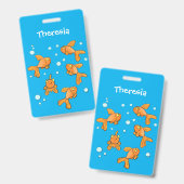 Niedlich orangefarbener Goldfisch auf der Abbildun Ausweis (Front & Back)
