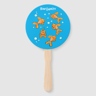 Niedlich orangefarbener Goldfisch auf der Abbildun Fächer