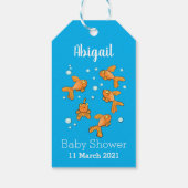 Niedlich orangefarbener Goldfisch auf der Abbildun Geschenkanhänger (Rückseite)